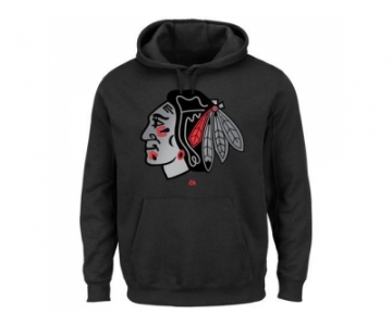 Chicago Blackhawks Majestic Black Game Reflex Pullover Hoodie