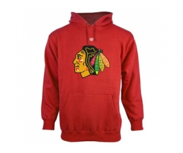 Chicago Blackhawks Red Old Time Hockey Big Logo with Crest Pullover Hoodie