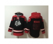 Men Chicago Blackhawks 98 Connor Bedard Black Lace Up Pullover Hoodie