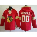 Men's Chicago Blackhawks #00 Clark Griswold Red Pullover Hoodie Stitched NHL Jersey