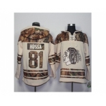 Men's Chicago Blackhawks #81 Marian Hossa Cream Camo Stitched NHL Jersey