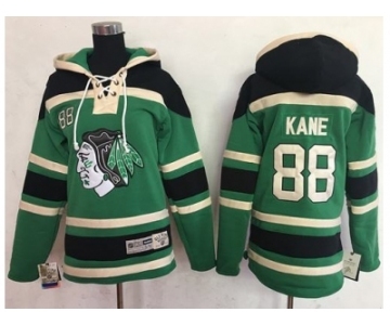 Men's Chicago Blackhawks #88 Patrick Kane Green Sawyer Hooded Sweatshirt Stitched NHL Jersey