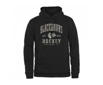 Men's Chicago Blackhawks Black Camo Stack Pullover Hoodie