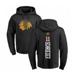 NHL Adidas Chicago Blackhawks #11 Jordan Schroeder Black Backer Pullover Hoodie