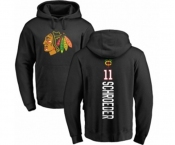 NHL Adidas Chicago Blackhawks #11 Jordan Schroeder Black Backer Pullover Hoodie