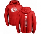 NHL Adidas Chicago Blackhawks #11 Jordan Schroeder Red One Color Backer Pullover Hoodie