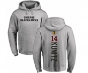 NHL Adidas Chicago Blackhawks #14 Chris Kunitz Ash Backer Pullover Hoodie