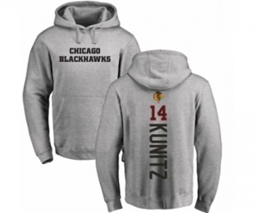 NHL Adidas Chicago Blackhawks #14 Chris Kunitz Ash Backer Pullover Hoodie