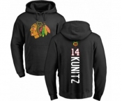 NHL Adidas Chicago Blackhawks #14 Chris Kunitz Black Backer Pullover Hoodie