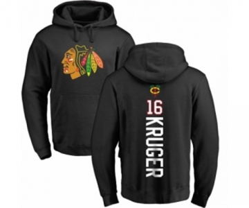 NHL Adidas Chicago Blackhawks #16 Marcus Kruger Black Backer Pullover Hoodie