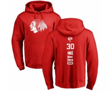 NHL Adidas Chicago Blackhawks #30 Cam Ward Red One Color Backer Pullover Hoodie