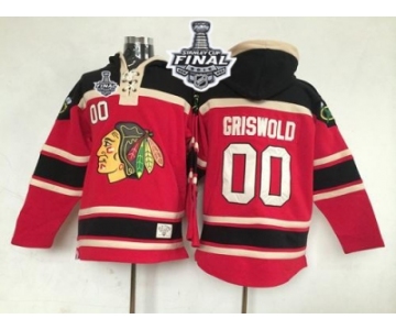 NHL Chicago Blackhawks #00 Clark Griswold Red Sawyer Hooded Sweatshirt 2015 Stanley Cup Stitched Jerseys