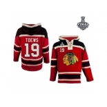 NHL Chicago Blackhawks #19 Jonathan Toews Red Sawyer Hooded Sweatshirt 2015 Stanley Cup Stitched Jerseys