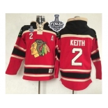 NHL Chicago Blackhawks #2 Duncan Keith Red Sawyer Hooded Sweatshirt 2015 Stanley Cup Stitched Jerseys