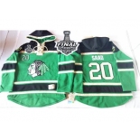 NHL Chicago Blackhawks #20 Brandon Saad Green St. Patrick's Day McNary Lace Hoodie 2015 Stanley Cup Stitched Jerseys