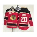 NHL Chicago Blackhawks #20 Brandon Saad Red Sawyer Hooded Sweatshirt 2015 Stanley Cup Stitched Jerseys