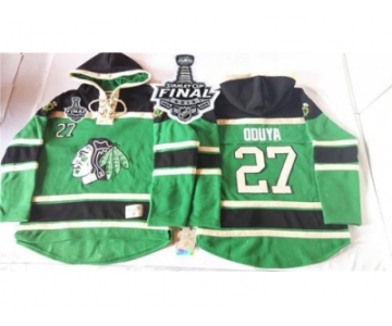 NHL Chicago Blackhawks #27 Johnny Oduya Green St. Patrick's Day McNary Lace Hoodie 2015 Stanley Cup Stitched Jerseys