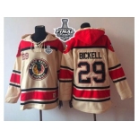 NHL Chicago Blackhawks #29 Bryan Bickell Cream Sawyer Hooded Sweatshirt 2015 Stanley Cup Stitched Jerseys