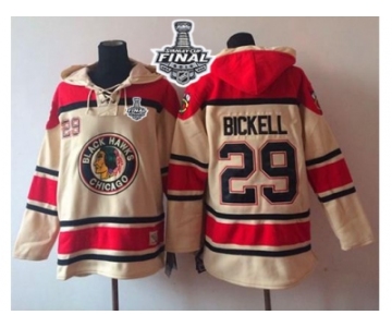 NHL Chicago Blackhawks #29 Bryan Bickell Cream Sawyer Hooded Sweatshirt 2015 Stanley Cup Stitched Jerseys