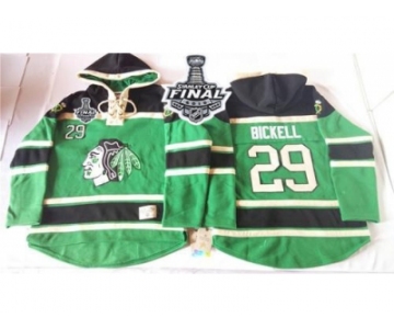 NHL Chicago Blackhawks #29 Bryan Bickell Green St. Patrick's Day McNary Lace Hoodie 2015 Stanley Cup Stitched Jerseys