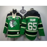 NHL Chicago Blackhawks #65 Andrew Shaw Green St. Patrick's Day McNary Lace Hoodie 2015 Stanley Cup Stitched Jerseys