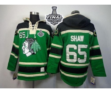 NHL Chicago Blackhawks #65 Andrew Shaw Green St. Patrick's Day McNary Lace Hoodie 2015 Stanley Cup Stitched Jerseys