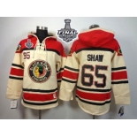 NHL Chicago Blackhawks #65 Andrew Shaw White Sawyer Hooded Sweatshirt 2015 Stanley Cup Stitched Jerseys