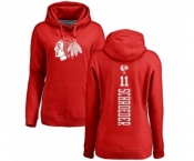 NHL Women Adidas Chicago Blackhawks #11 Jordan Schroeder Red One Color Backer Pullover Hoodie