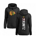 NHL Women Adidas Chicago Blackhawks #14 Chris Kunitz Black Backer Pullover Hoodie