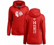 NHL Women Adidas Chicago Blackhawks #14 Chris Kunitz Red One Color Backer Pullover Hoodie