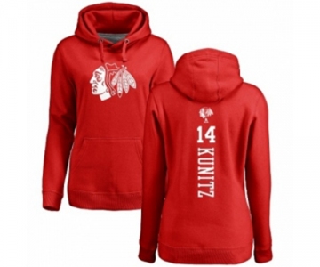 NHL Women Adidas Chicago Blackhawks #14 Chris Kunitz Red One Color Backer Pullover Hoodie