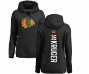 NHL Women Adidas Chicago Blackhawks #16 Marcus Kruger Black Backer Pullover Hoodie