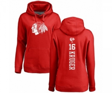 NHL Women Adidas Chicago Blackhawks #16 Marcus Kruger Red One Color Backer Pullover Hoodie