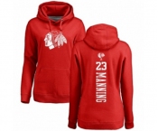 NHL Women Adidas Chicago Blackhawks #23 Brandon Manning Red One Color Backer Pullover Hoodie