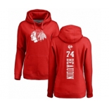 NHL Women Adidas Chicago Blackhawks #74 Nicolas Beaudin Red One Color Backer Pullover Hoodie