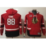 Youth Chicago Blackhawks #88 Patrick Kane Red Name & Number Pullover NHL Hoodie