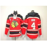 nhl chicago blackhawks #4 orr red[pullover hooded sweatshirt][orr]