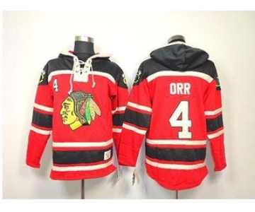 nhl chicago blackhawks #4 orr red[pullover hooded sweatshirt][orr]