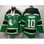 nhl jerseys chicago blackhawks #10 sharp green[pullover hooded sweatshirt][patch A]