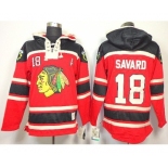 nhl jerseys chicago blackhawks #18 savaro red[pullover hooded sweatshirt patch A]