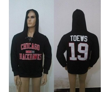 nhl jerseys chicago blackhawks #19 toews black[pullover hooded sweatshirt][ccm]