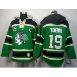 nhl jerseys chicago blackhawks #19 toews green[pullover hooded sweatshirt][patch C]