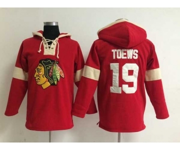 nhl jerseys chicago blackhawks #19 toews red-cream[pullover hooded sweatshirt]