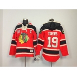 nhl jerseys chicago blackhawks #19 toews red[pullover hooded sweatshirt patch C]