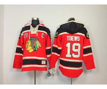 nhl jerseys chicago blackhawks #19 toews red[pullover hooded sweatshirt patch C]