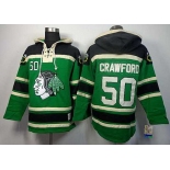 nhl jerseys chicago blackhawks #50 crawford green[pullover hooded sweatshirt]