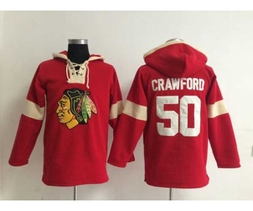 nhl jerseys chicago blackhawks #50 crawford red-cream[pullover hooded sweatshirt]