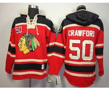 nhl jerseys chicago blackhawks #50 crawford red[pullover hooded sweatshirt]