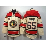 nhl jerseys chicago blackhawks #65 shaw cream-red[pullover hooded sweatshirt]