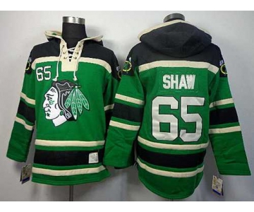 nhl jerseys chicago blackhawks #65 shaw green[pullover hooded sweatshirt]